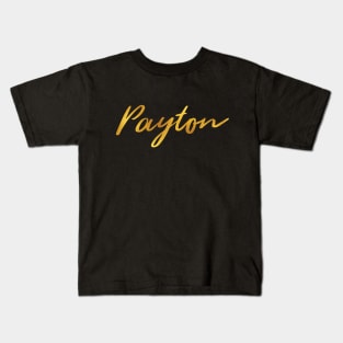 Payton Name Hand Lettering in Faux Gold Letters Kids T-Shirt